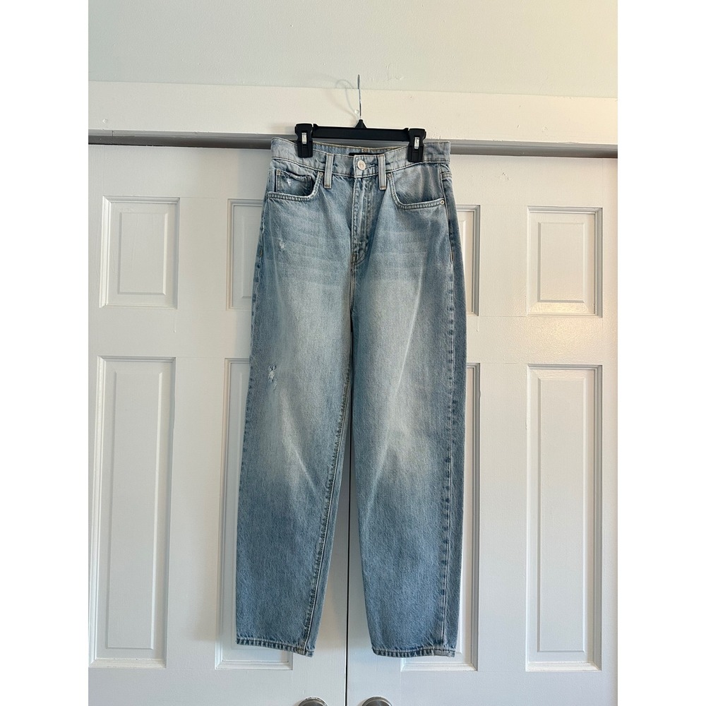 Hudson Los Angeles Elly‎ Taper Jeans Light Wash High Rise Blue Denim 25